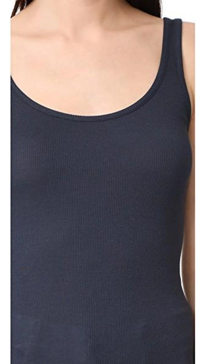 Vince Ribbed Scoop-neck Tank Top In Coastal