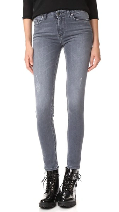 Blk Dnm Jean 22 Mid Rise Skinny Jeans In Granite Grey