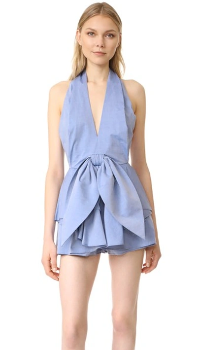 C/meo Collective Conquer Shirting Romper In Blue