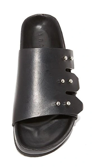 Shop Iro Birki Leather Slides In Black