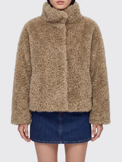 Herno Shearling-effect Polyester Coat In Brown