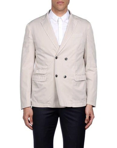 Shop Dondup Blazers In Light Grey