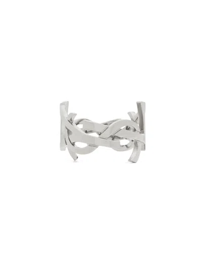 Saint Laurent Twist Cassandre Ring In Metallic