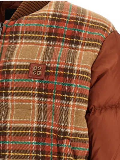 Dsquared2 Checked Puffer Down Jacket In Multi