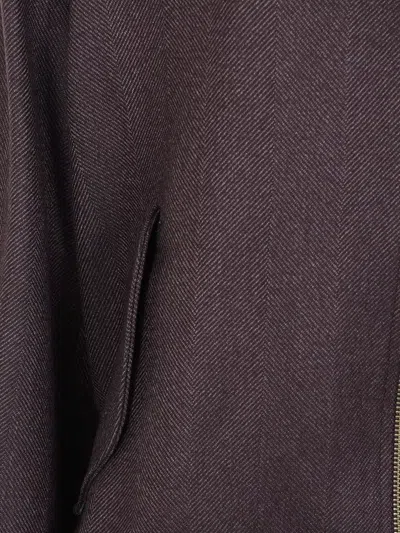 Drhope Herringbone-pattern Wool Bomber Jacket In Black