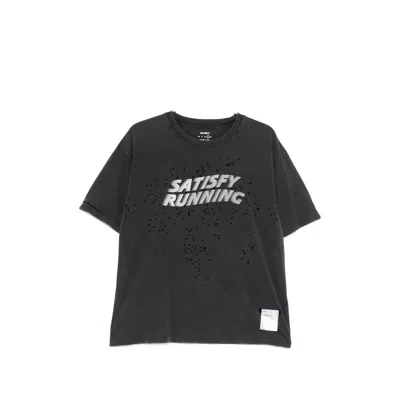 Satisfy Distressed Logo-print T-shirt In Black