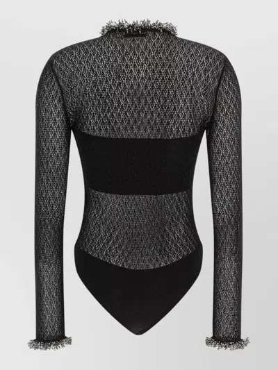 Self-portrait Openwork Knit Bodysuit