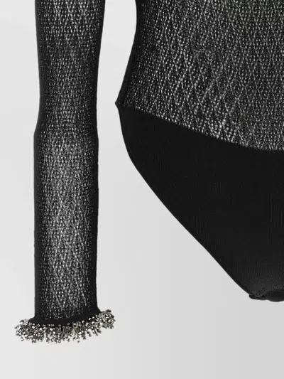 Self-portrait Openwork Knit Bodysuit