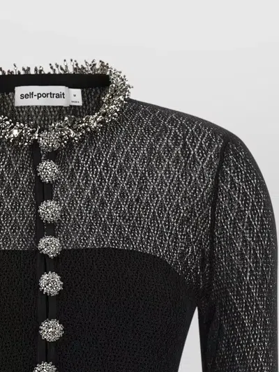 Self-portrait Openwork Knit Bodysuit