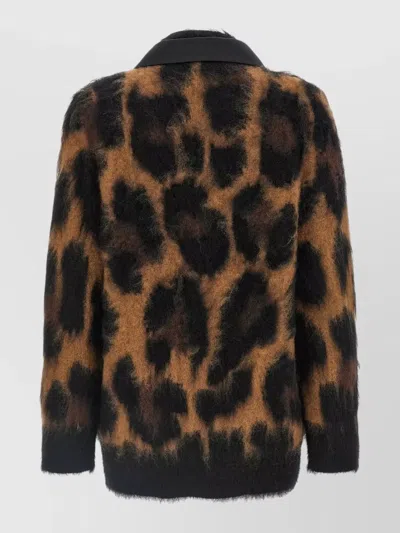 Sacai Cardigan With Double-breasted Insert In Multi