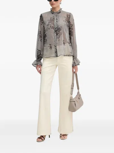 Morgan Ruffled Floral Blouse In Multi