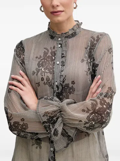 Morgan Ruffled Floral Blouse In Multi