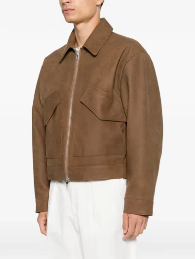 Second / Layer Revival Flight Leather Jacket In Brown