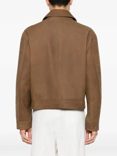 Second / Layer Revival Flight Leather Jacket In Brown