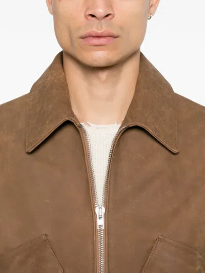 Second / Layer Revival Flight Leather Jacket In Brown