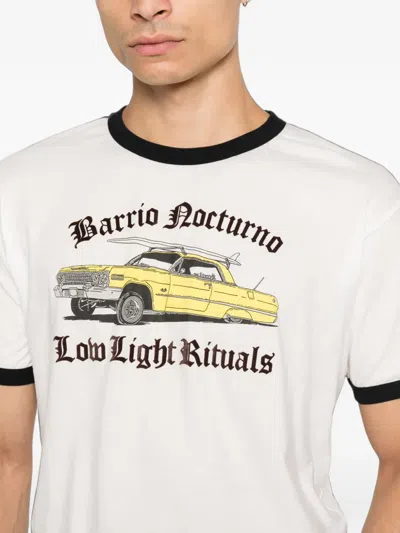 Second / Layer Graphic-print Ringer T-shirt In White