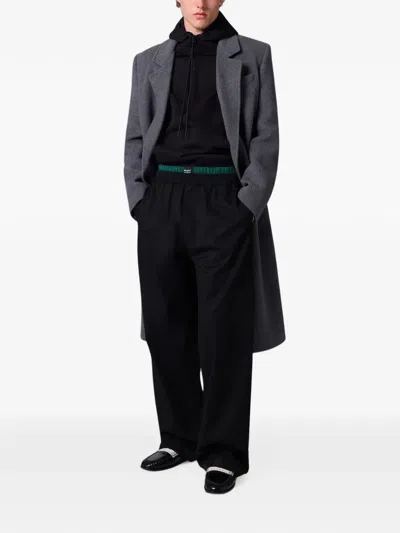 Msgm Graphic-print Drawstring Hoodie In Black