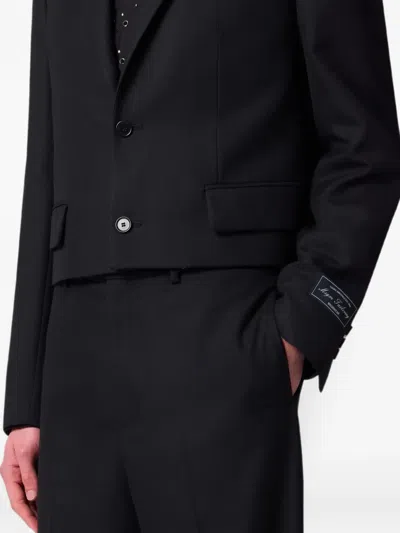 Msgm Cropped Notch-lapels Jacket In Black