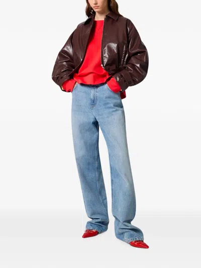 Msgm Cat-patch Sweatshirt In Red