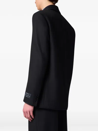 Msgm Shawl-lapel Tailored Blazer In Black
