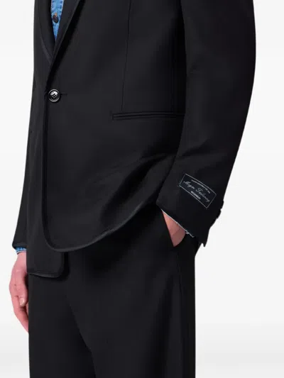 Msgm Shawl-lapel Tailored Blazer In Black