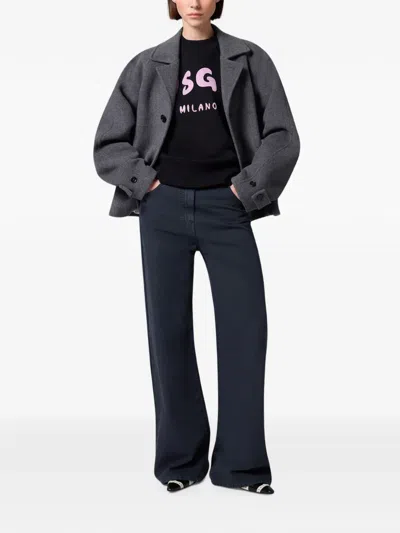 Msgm Logo-print Sweatshirt In Black