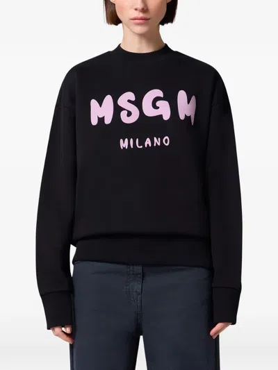 Msgm Logo-print Sweatshirt In Black