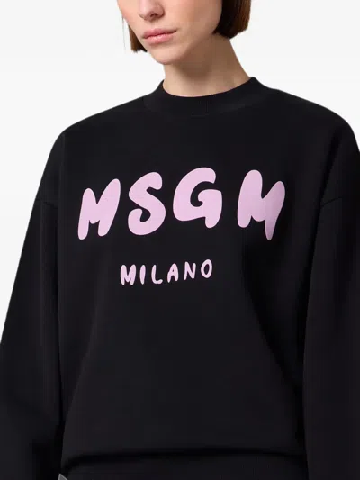 Msgm Logo-print Sweatshirt In Black