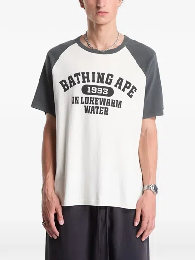 A Bathing Ape Raglan-sleeve T-shirt In Neutrals