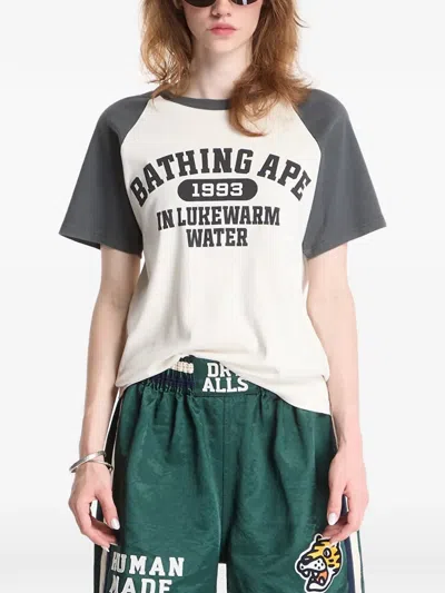 A Bathing Ape Raglan-sleeve T-shirt In Neutrals
