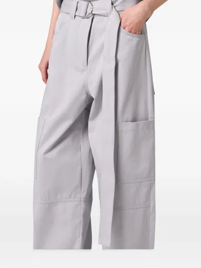 Msgm Belted Cargo Pants In Grey