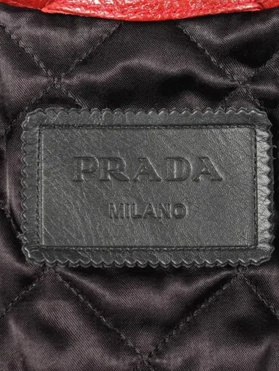Pre-owned Prada 2010s Leather Jacket In Red