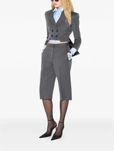 Elisabetta Franchi Cool Wool Jacket In Grey