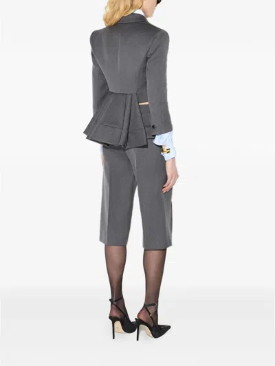 Elisabetta Franchi Cool Wool Jacket In Grey