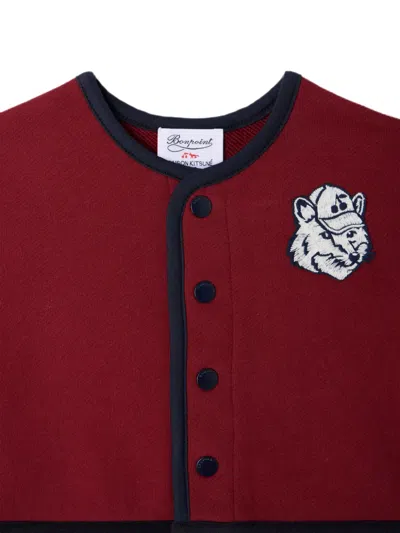 FOX-PATCH BUTTON-UP SWEATER
