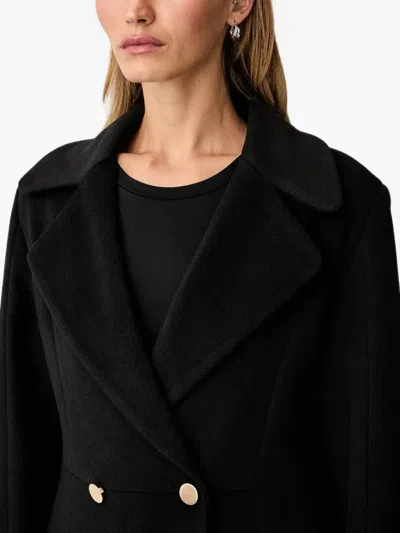 Fracomina Double-breasted Coat In Black