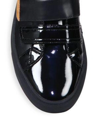 Shop Bally Grip-tape Patent Leather High-top Sneakers In Black