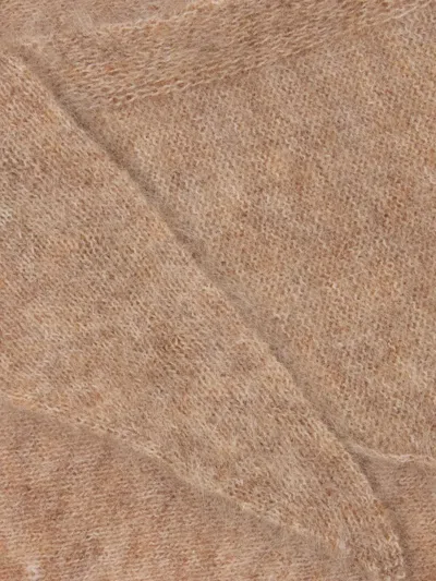 Claudie Pierlot Triangular Knitted Scarf In Brown