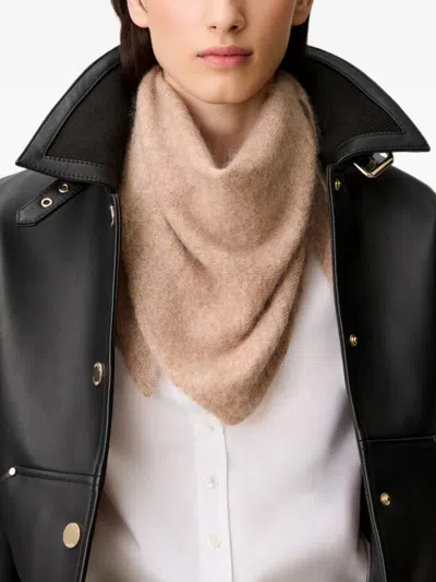 Claudie Pierlot Triangular Knitted Scarf In Brown