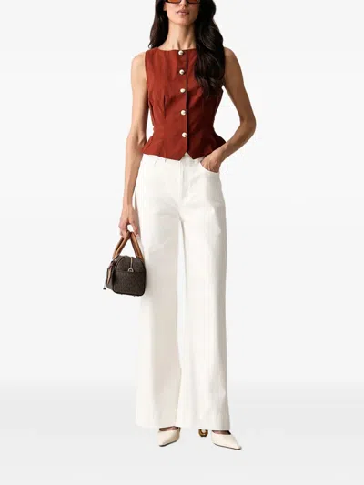 Morgan Button-up Peplum Blouse In 레드