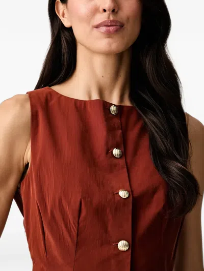 Morgan Button-up Peplum Blouse In 레드
