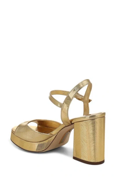 Sam Edelman Fleur Platform Sandal In Amber Gold