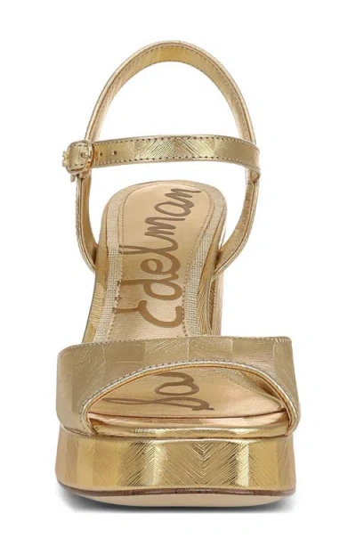 Sam Edelman Fleur Platform Sandal In Amber Gold