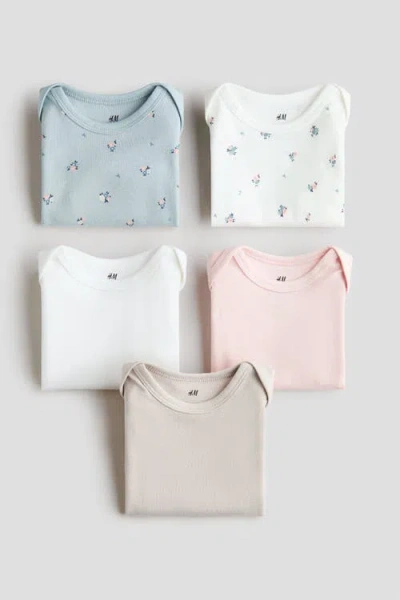H&m 5-pack Cotton Bodysuits In Multi