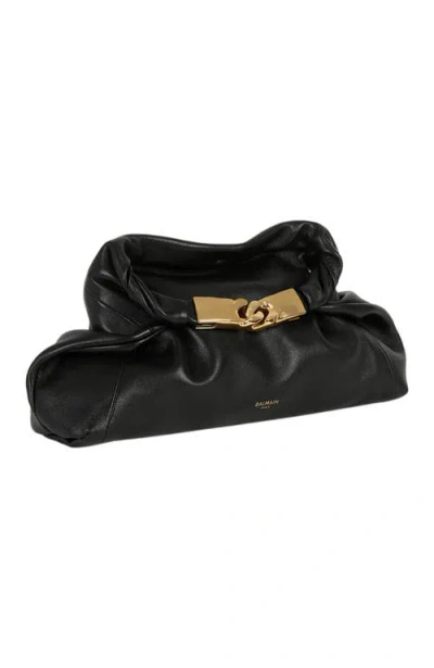 Balmain Dinner At 8 Small Smooth Leather Bag In Black