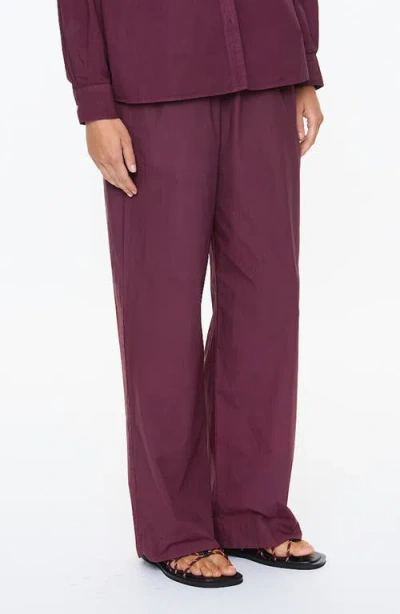 Lmnd Cala Cotton Drawstring Pants In Burgundy