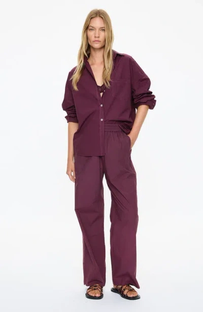 Lmnd Cala Cotton Drawstring Pants In Burgundy