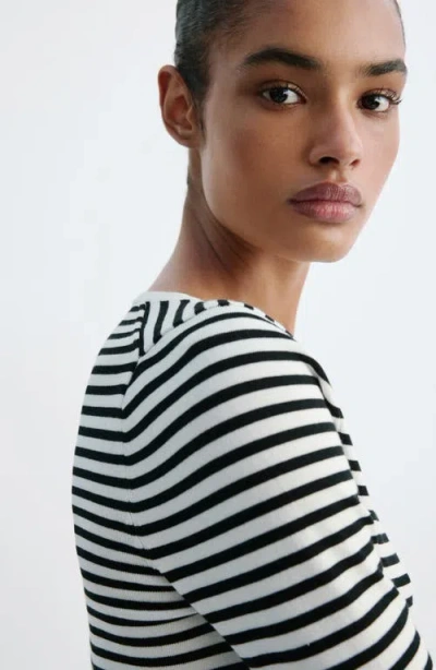 Mango Basikina Stripe Sweater In Ecru