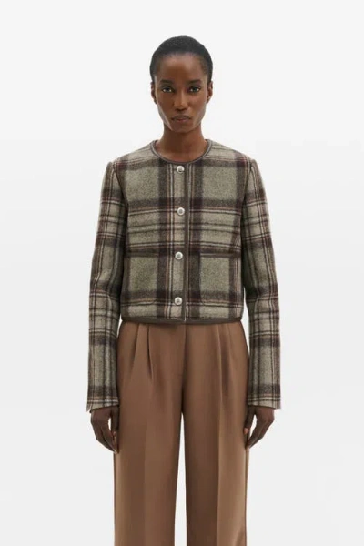 Malina Ninette Tailored Wool Crop Jacket In Multi