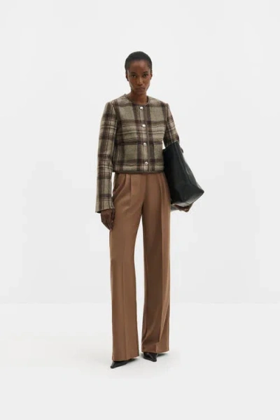 Malina Ninette Tailored Wool Crop Jacket In Multi